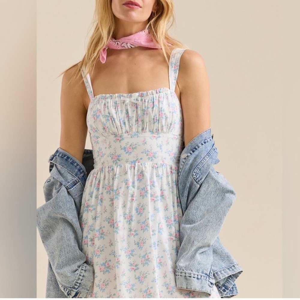 ALTAR’D STATE Floral Milkmaid Mini Dress